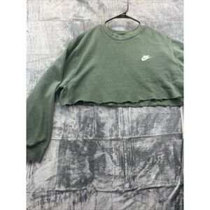 Nike Green Crop Top Cutoff Sweatshirts Womens Size XL Vintage 90s